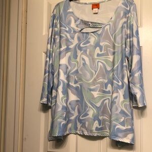 Stylish Blue and Green Women's Top
